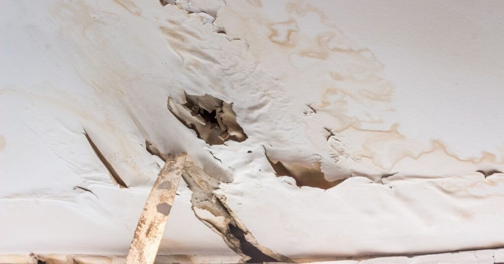 how to repair water damaged ceiling drywall