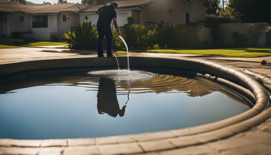 Pool drainage with a hose Pool drainage with a hose
