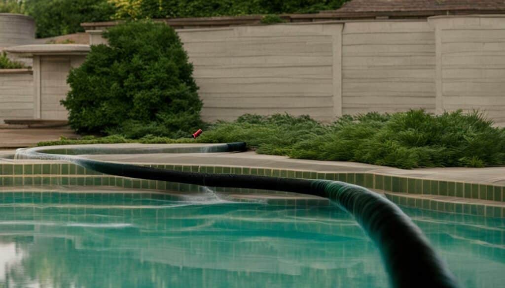 Pool draining with a hose Pool draining with a hose