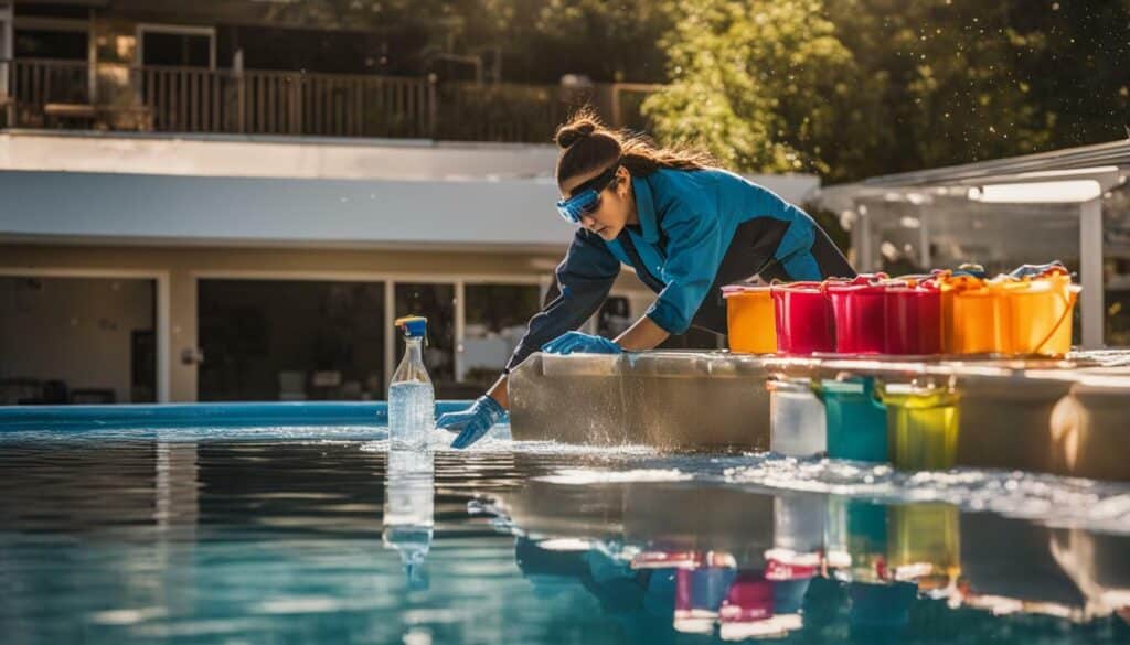 adding chemicals to pool adding chemicals to pool