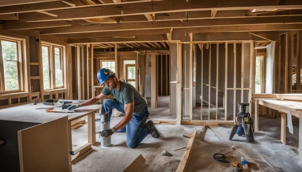 contractor working on a home renovation project contractor working on a home renovation project