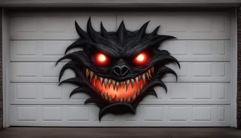 spooky garage door decorations