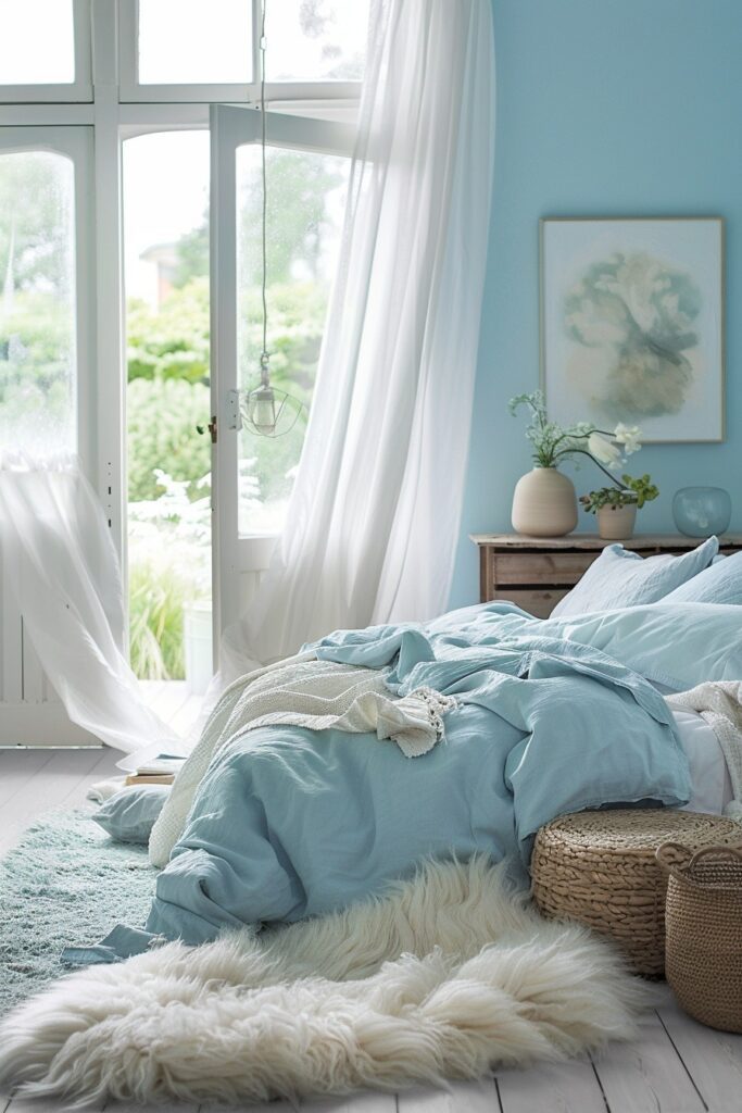 29 Light Blue Boho Bedrooms 16 Pastel Oasis: Light Blue Boho Escape