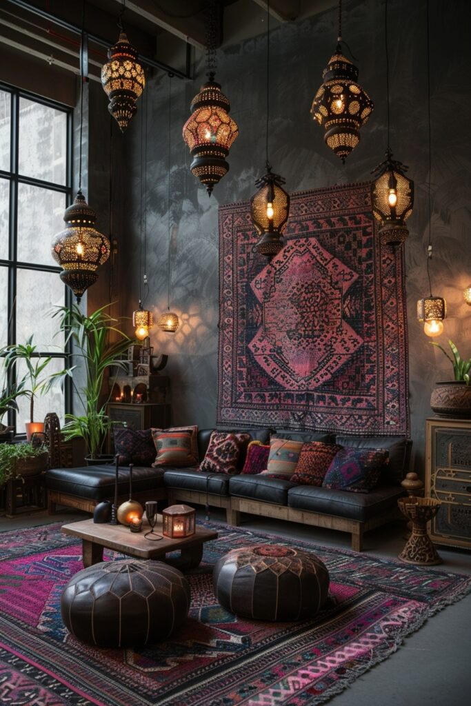 29 Dark Boho Living Room Layouts 3 Twilight Tribal Sanctuary