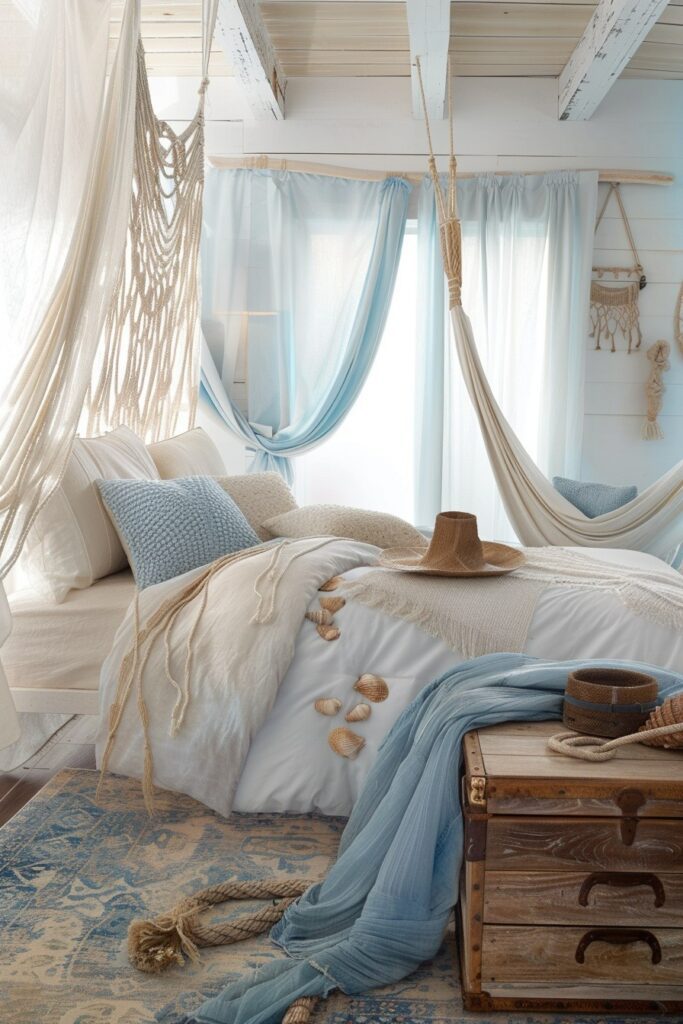 29 Light Blue Boho Bedrooms 27 Oceanic Retreat: Bohemian Bedroom Haven