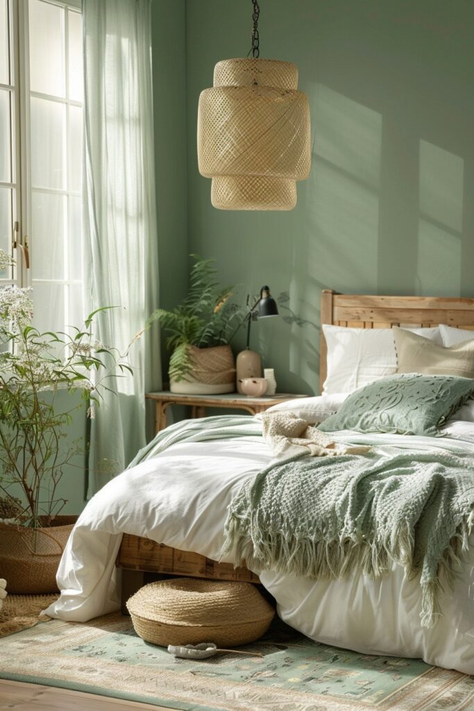 29 Green Boho Bedroom Ideas 13 Earthy Luxe: Green Boho Bedroom Style Elements