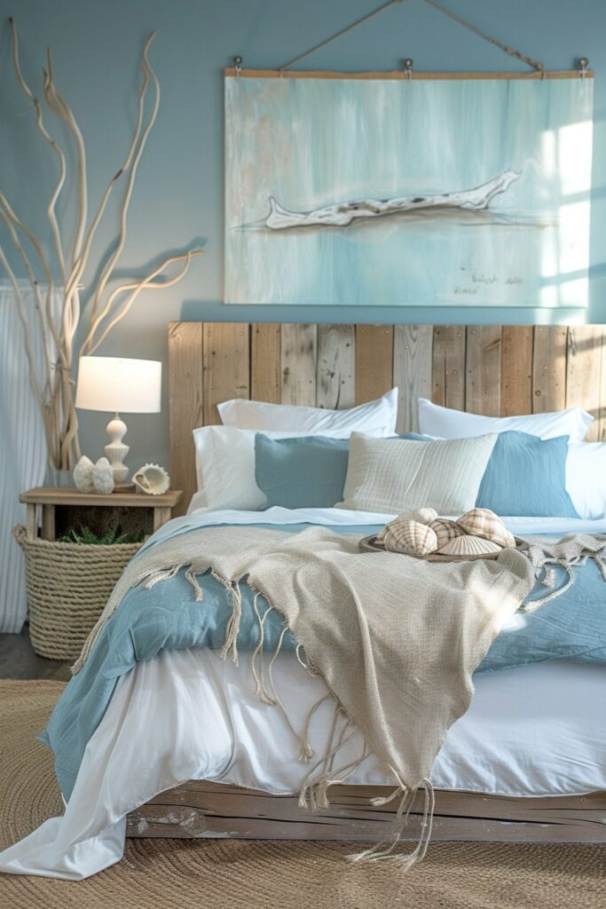 29 Light Blue Boho Bedrooms 7 Seaside Harmony: Coastal Boho Haven