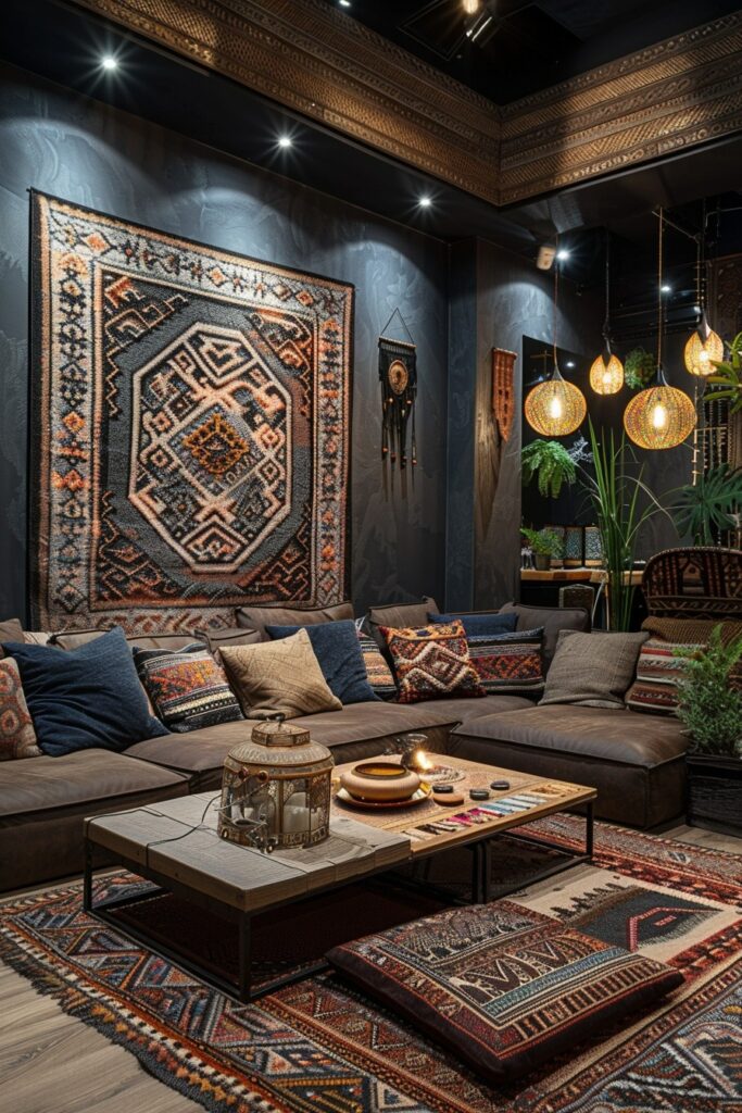 29 Dark Boho Living Room Layouts 19 Twilight Tribal Haven