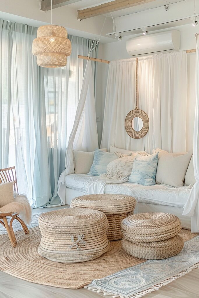 29 Light Blue Boho Bedrooms 25 Dreamland Escape: Coastal Boho Retreat