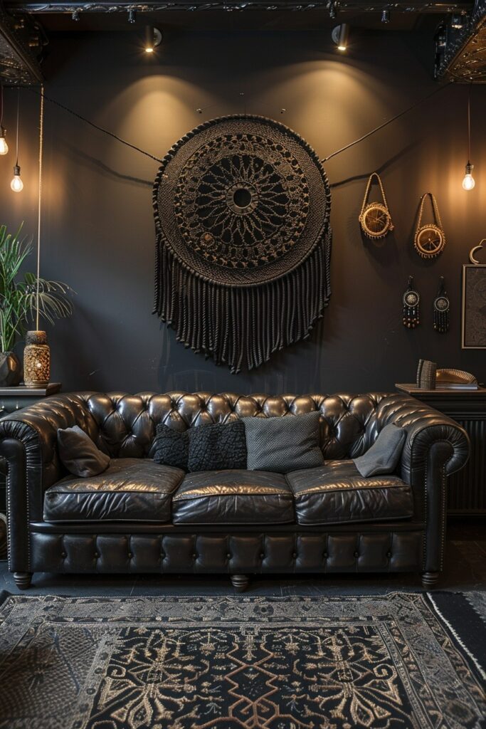 29 Dark Boho Living Room Layouts 6 Dark Dreamcatcher Den