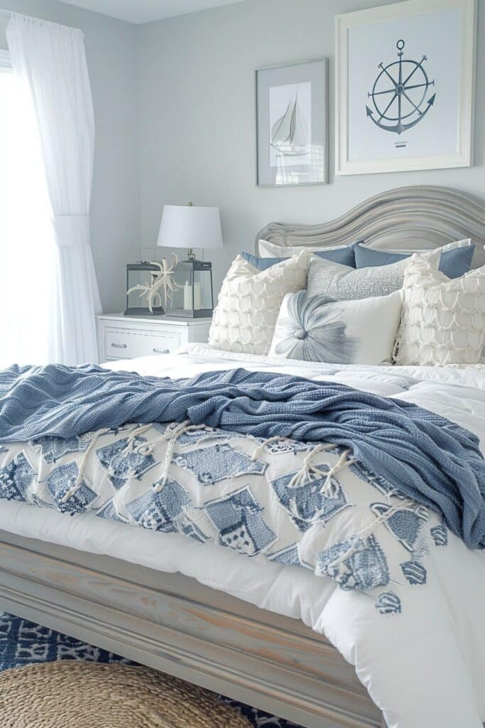 29 Grey Boho Bedroom Decor Ideas 23 Nautical Silver Shores: Inspiration for a Grey Boho Bedroom
