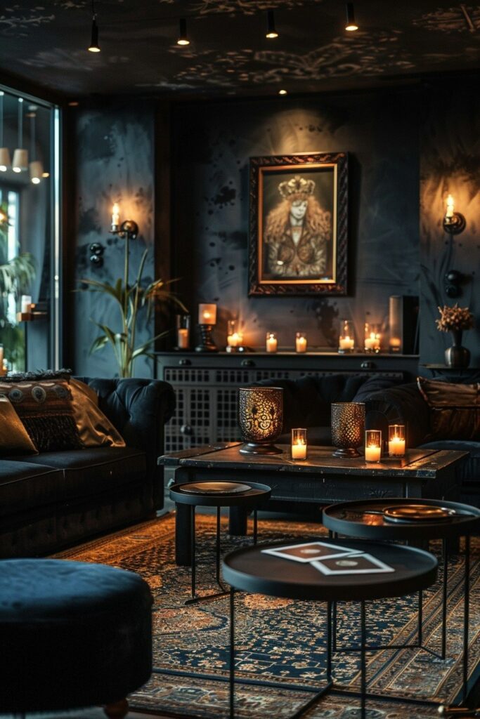 29 Dark Boho Living Room Layouts 8 Seer's Obsidian Space