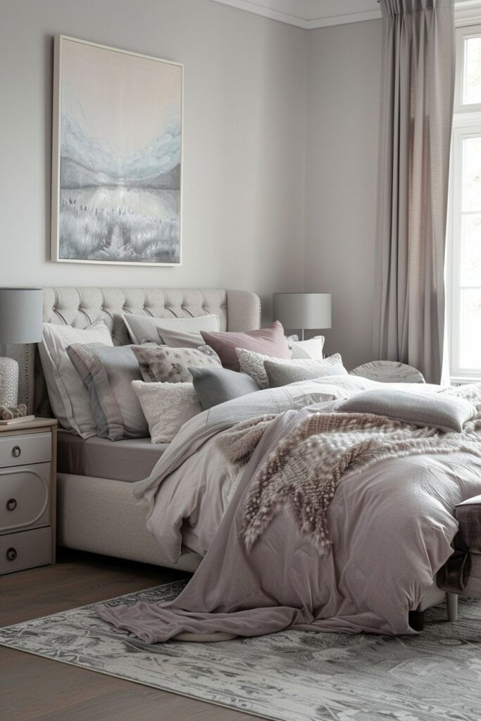 29 Grey Boho Bedroom Decor Ideas 11 Dusk's Dreaminess: Setting the Mood in a Grey Boho Bedroom
