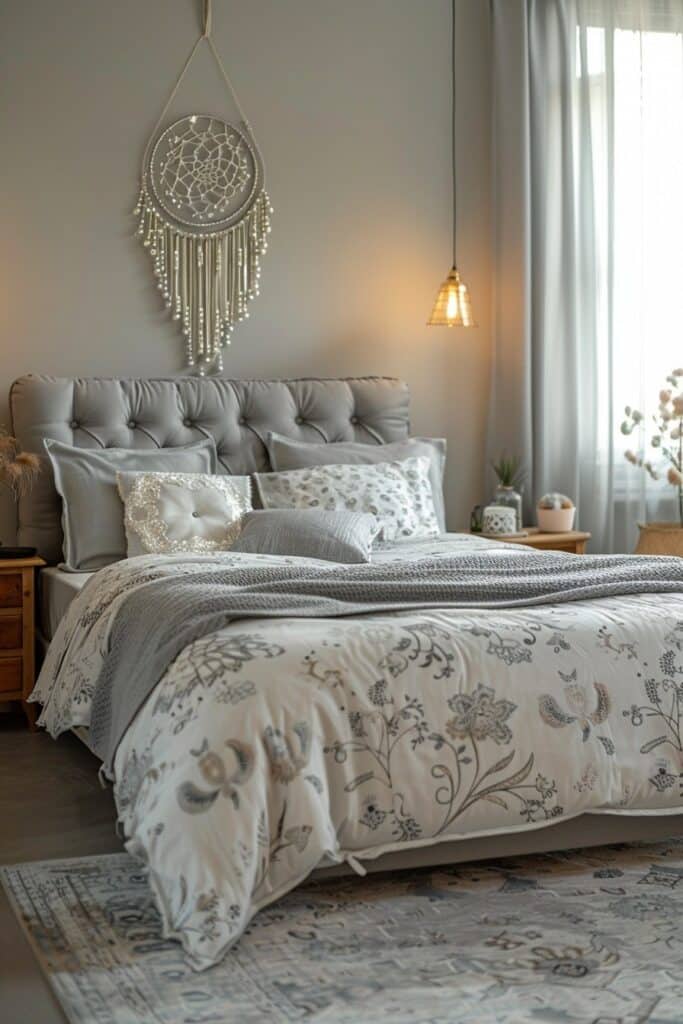 29 Grey Boho Bedroom Decor Ideas 15 Elements of Mystic Mist: Crafting a Grey Boho Bedroom