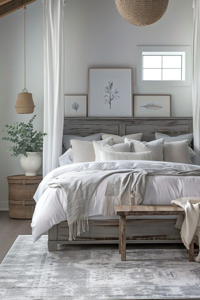 29 Grey Boho Bedroom Decor Ideas 27 Organic Touches in Whispering Willow: A Grey Boho Bedroom