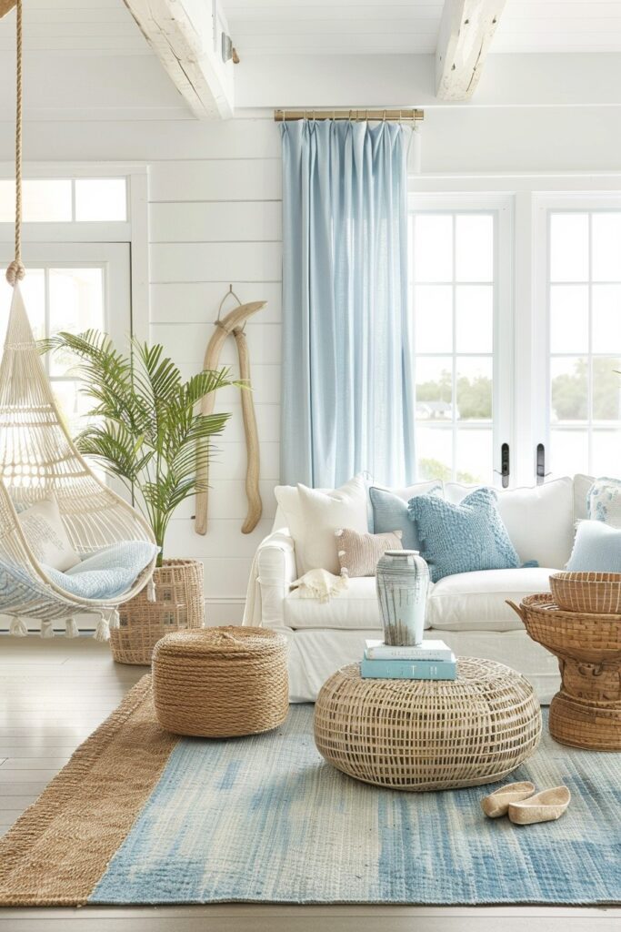 29 Light Blue Boho Bedrooms 29 Boho Bliss: Coastal Chic Haven
