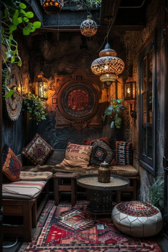 29 Dark Boho Living Room Layouts 28 Nomad's Nocturnal Hideout: