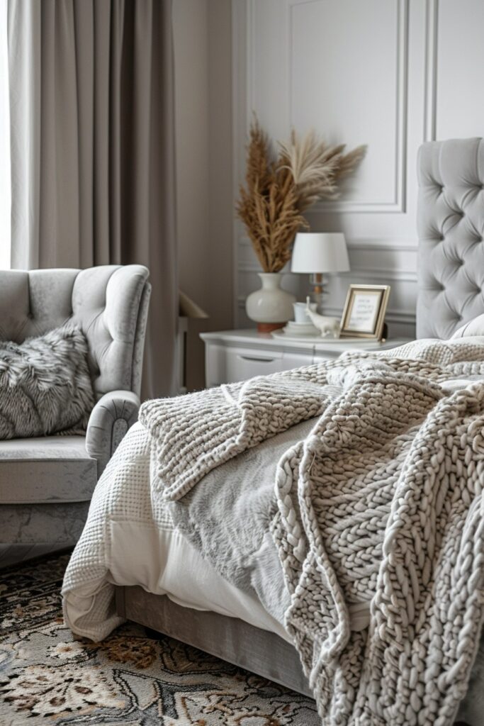 29 Grey Boho Bedroom Decor Ideas 17 Haven of Haze: Comfort in a Grey Boho Bedroom