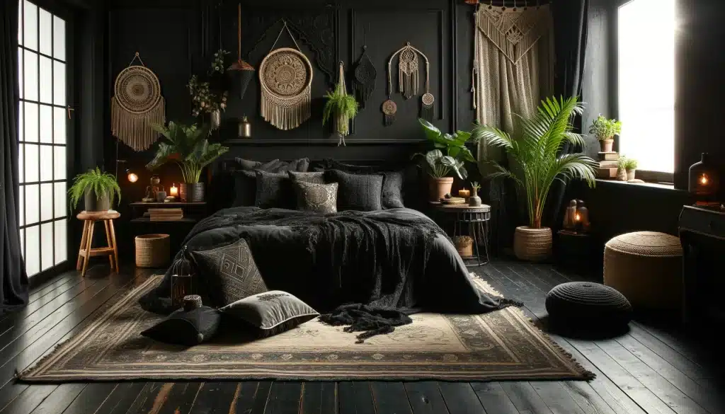 29 Black Boho Bedroom Ideas 3 Black Boho Bedroom