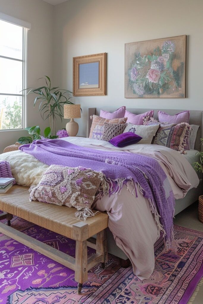 29 Lavender Boho Bedroom Ideas 26 Lavender Boho Bedroom