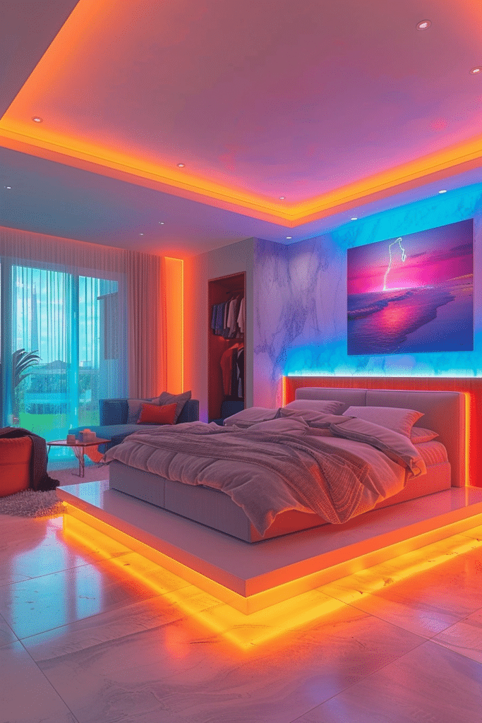 33 Mens Bedroom Ideas and Designs 24 Electric Neon Vibes