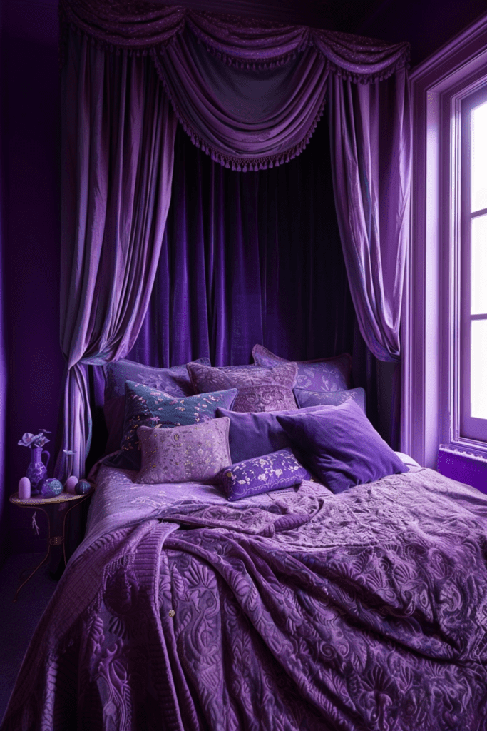 33 Mens Bedroom Ideas and Designs 14 Majestic Purple Reign