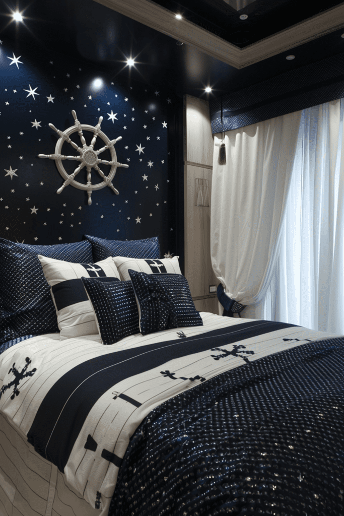 33 Mens Bedroom Ideas and Designs 11 Navy Nautical