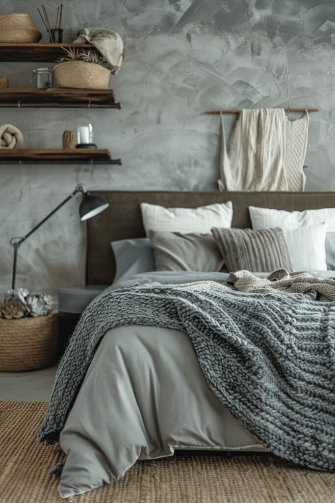 29 Grey Boho Bedroom Decor Ideas 13 Textured Coziness: Grey Boho Bedroom Ideas