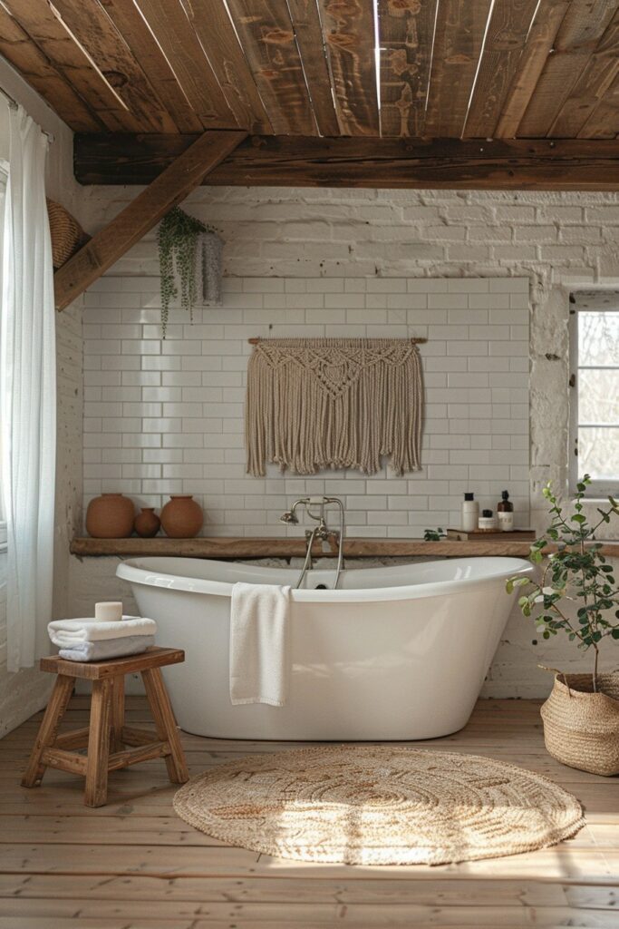 29 Boho Bathroom Ideas for a Chic and Relaxing Space 9 Simplified Boho: Minimalist Chic Bathroom Design