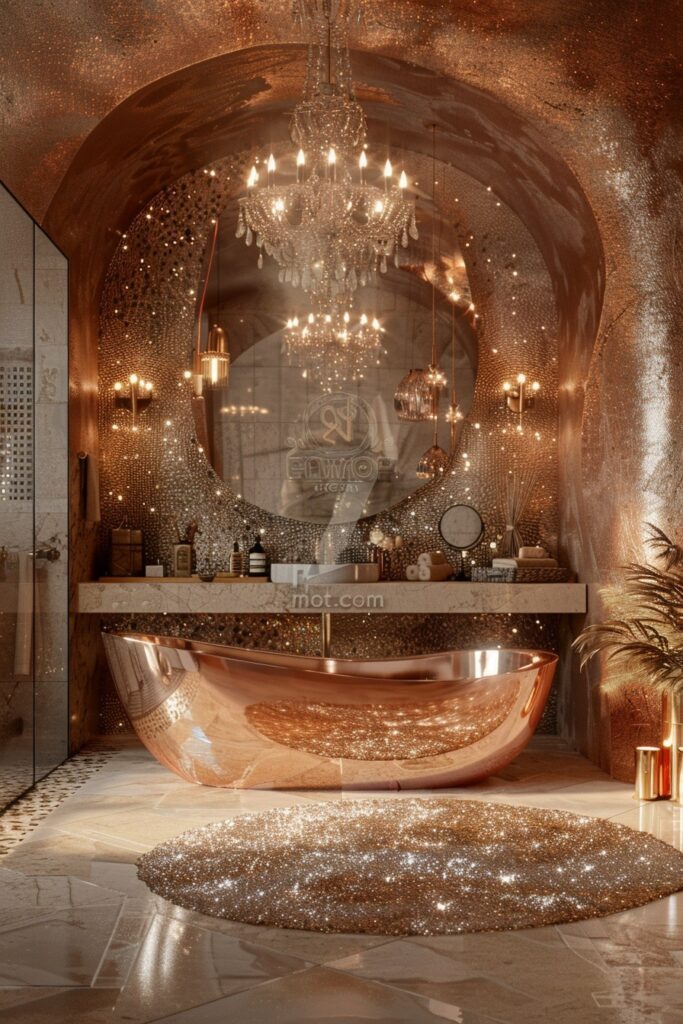 29 Boho Bathroom Ideas for a Chic and Relaxing Space 25 Sparkling Boho: Glamorous Bathroom Ideas