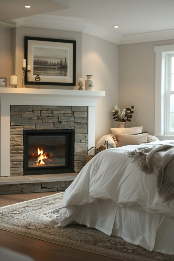 29 Bedroom with Fireplace Ideas for a Warm and Inviting Space 12 Compact Comfort: Small Bedroom Fireplaces
