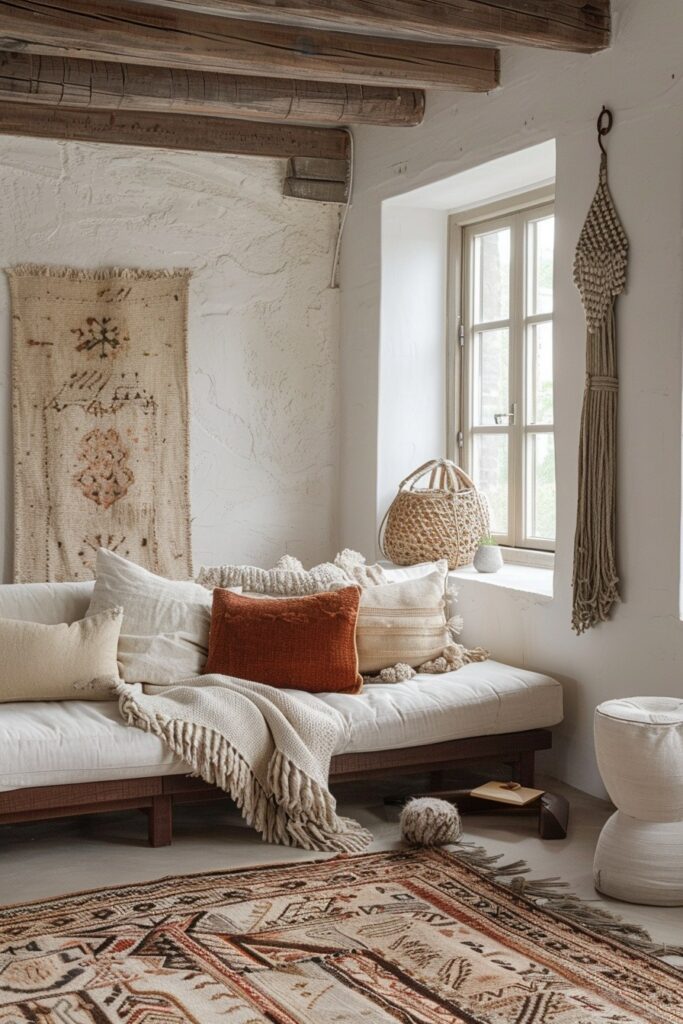 29 Scandi Boho Decor Ideas for a Harmoniously Stylish Home 25 Vibrant Scandi Boho Textiles