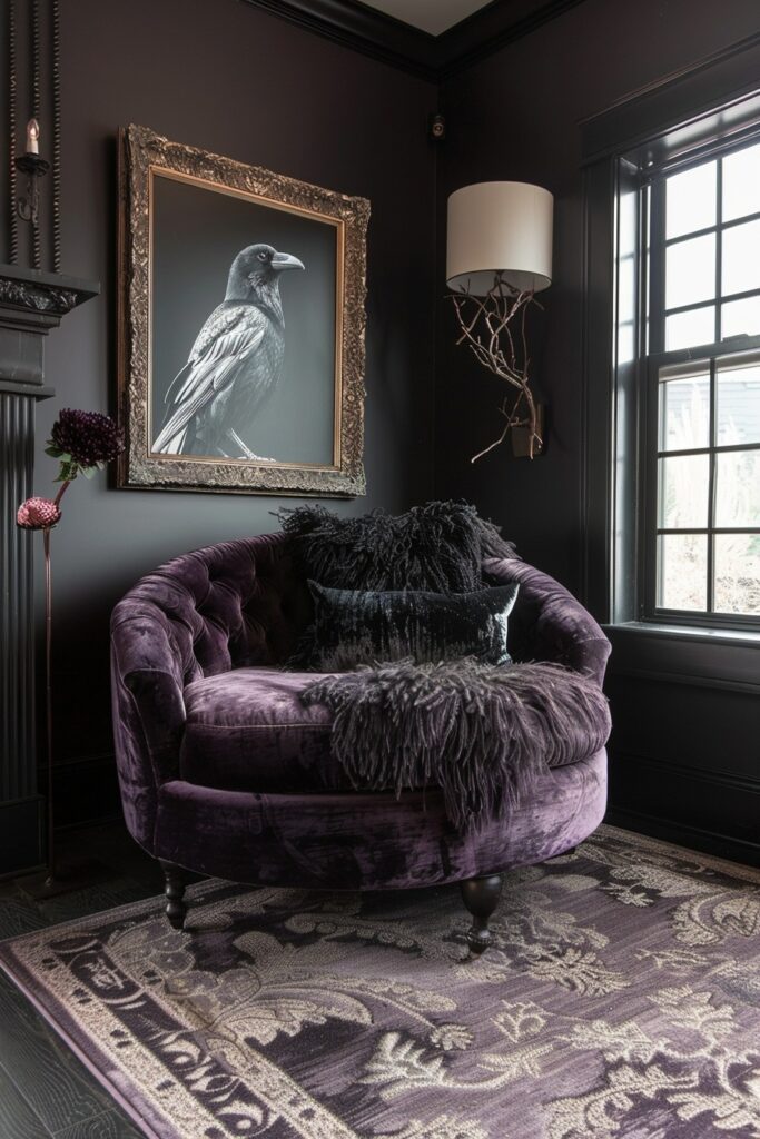 29 Goth Boho Bedroom Ideas to Unleash Your Mysterious Side 27 Mystic Raven