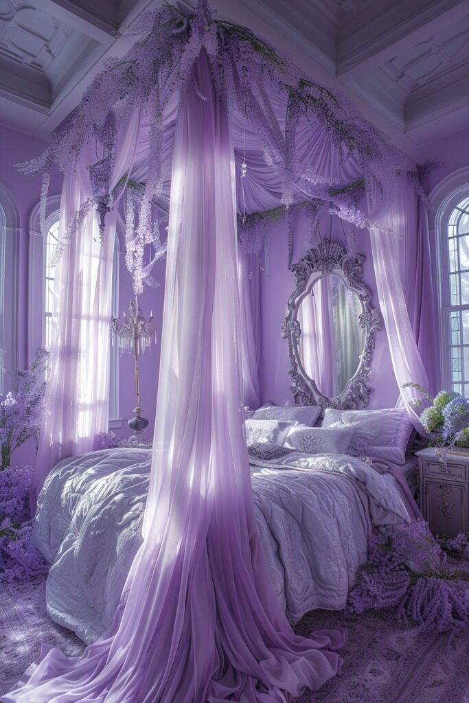 29 Enchanting Purple Witchy Bedroom Ideas to Mystify Your Space 2 Mystic Violet Sanctuary
