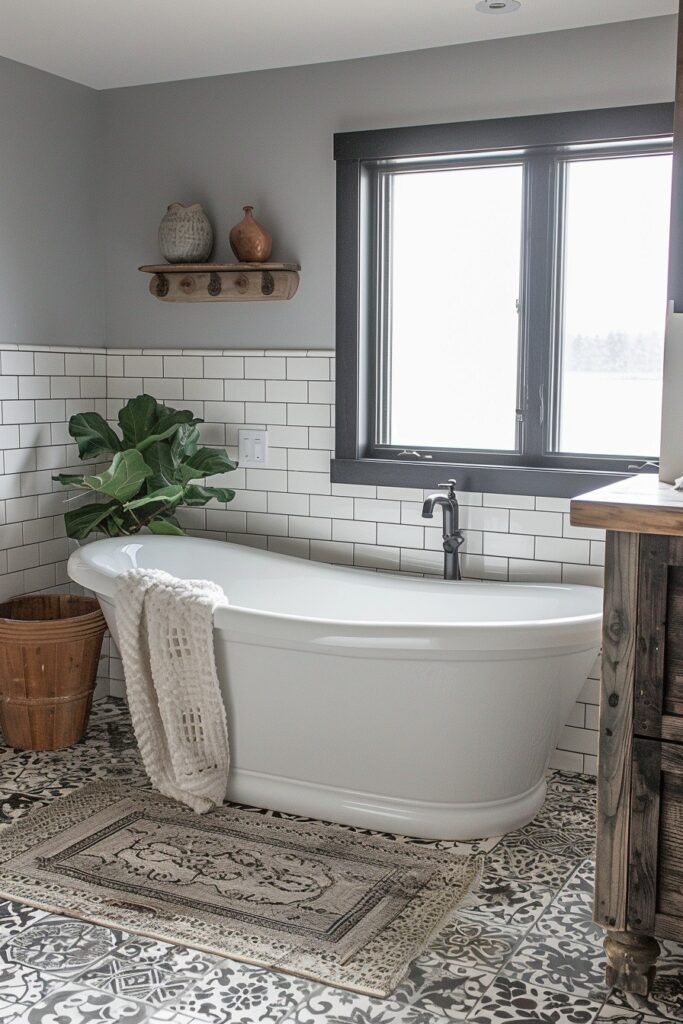 29 Boho Bathroom Ideas for a Chic and Relaxing Space 23 Monochrome Magic: Single-Color Boho Ideas