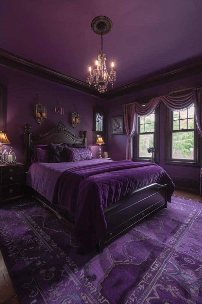 29 Enchanting Purple Witchy Bedroom Ideas to Mystify Your Space 24 Plum Enchanted Sanctuary