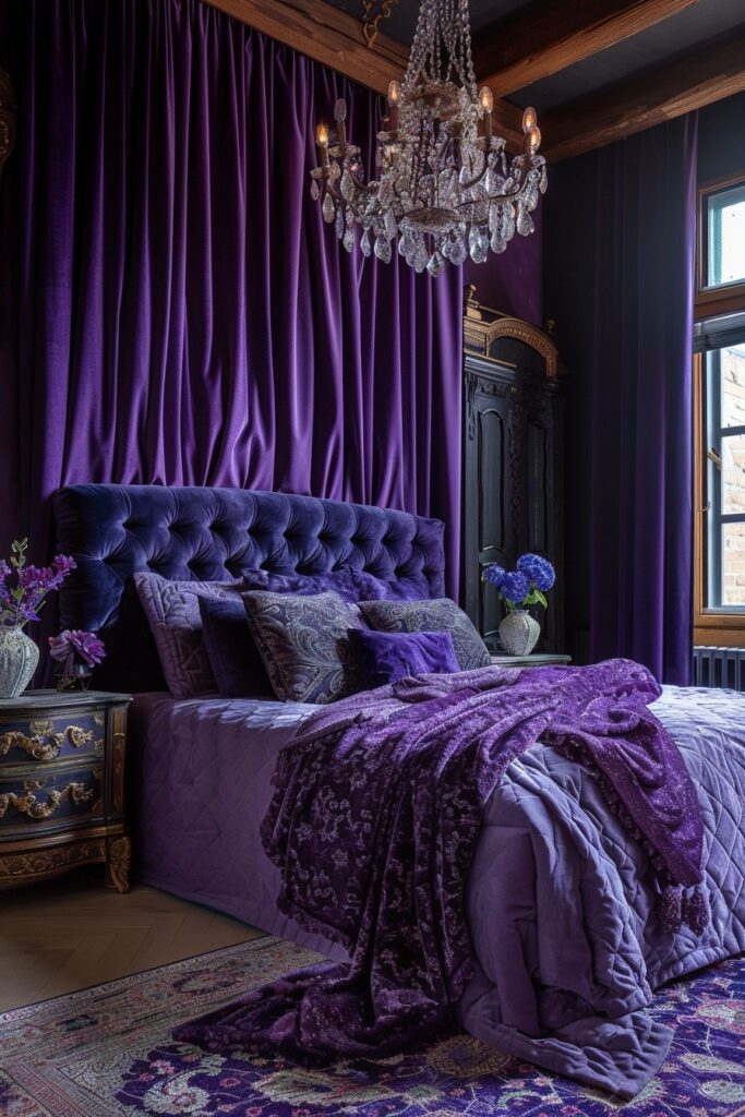 29 Goth Boho Bedroom Ideas to Unleash Your Mysterious Side 10 Velvet Mystique