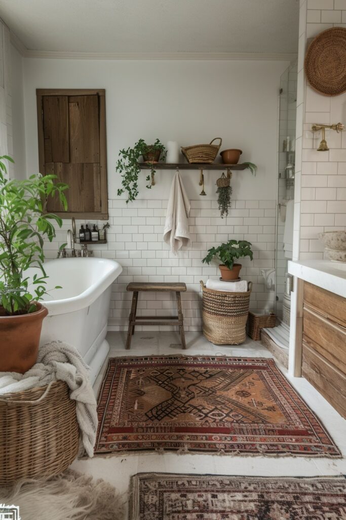 29 Scandi Boho Decor Ideas for a Harmoniously Stylish Home 3 Calm Scandi Boho Bathroom