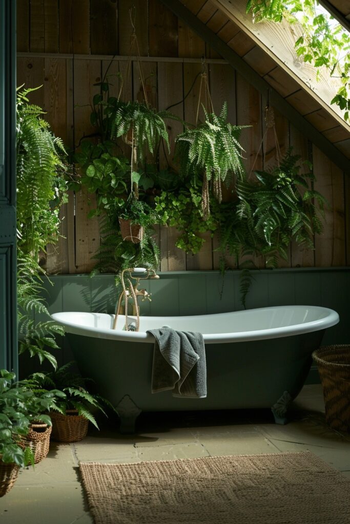 29 Boho Bathroom Ideas for a Chic and Relaxing Space 6 Green Sanctuary: Plants in Boho Bathrooms