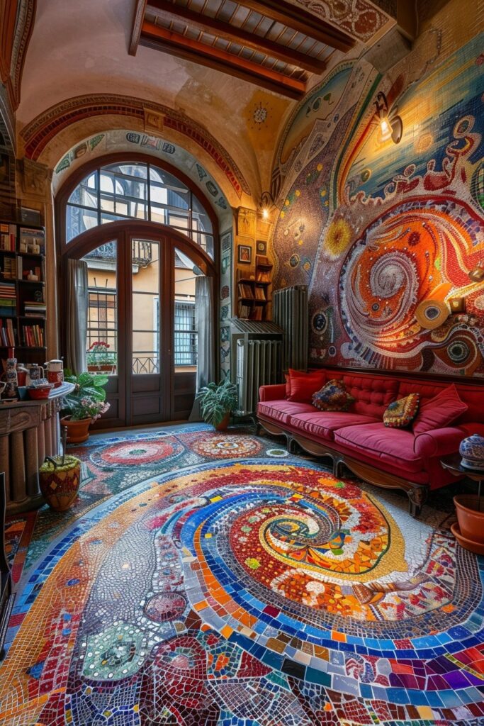 29 Whimsical Home Decor Ideas for a Playful and Charming Space 6 Mosaic Tile Creations