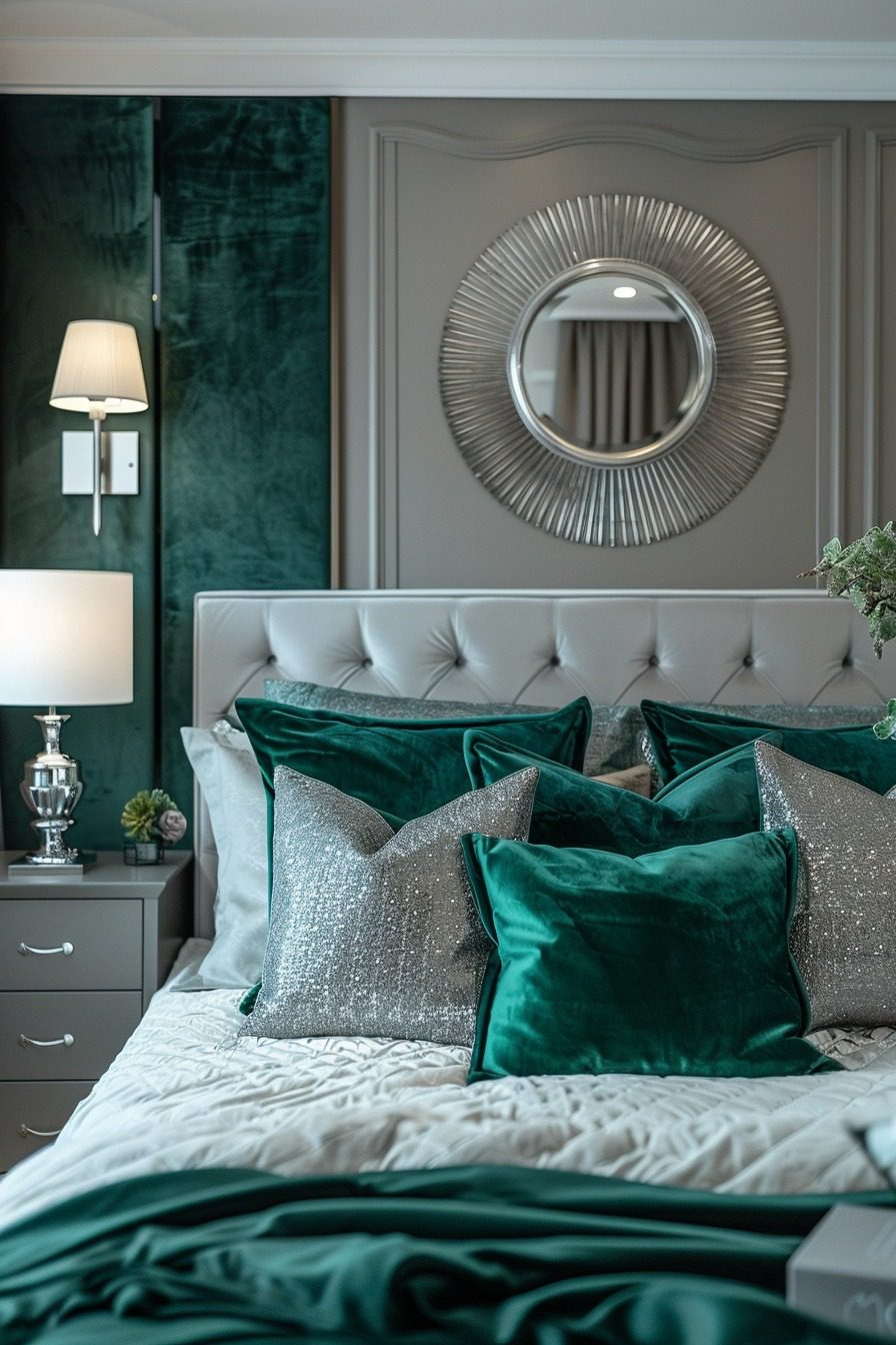 29 Emerald Green Art Deco Bedroom Ideas Of Elegance