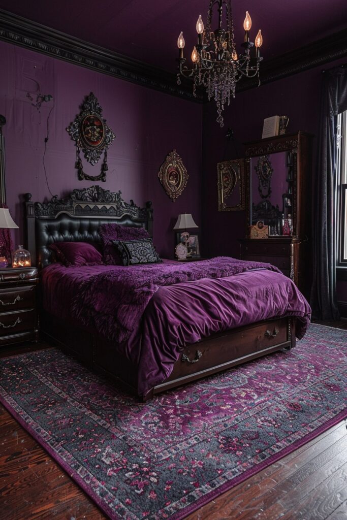 29 Enchanting Purple Witchy Bedroom Ideas to Mystify Your Space 22 Lavender Light Sorcery Space
