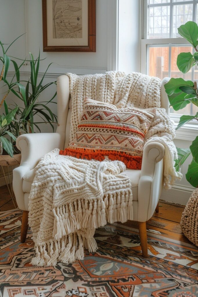 29 Scandi Boho Decor Ideas for a Harmoniously Stylish Home 14 Serene Scandi Boho Reading Nook