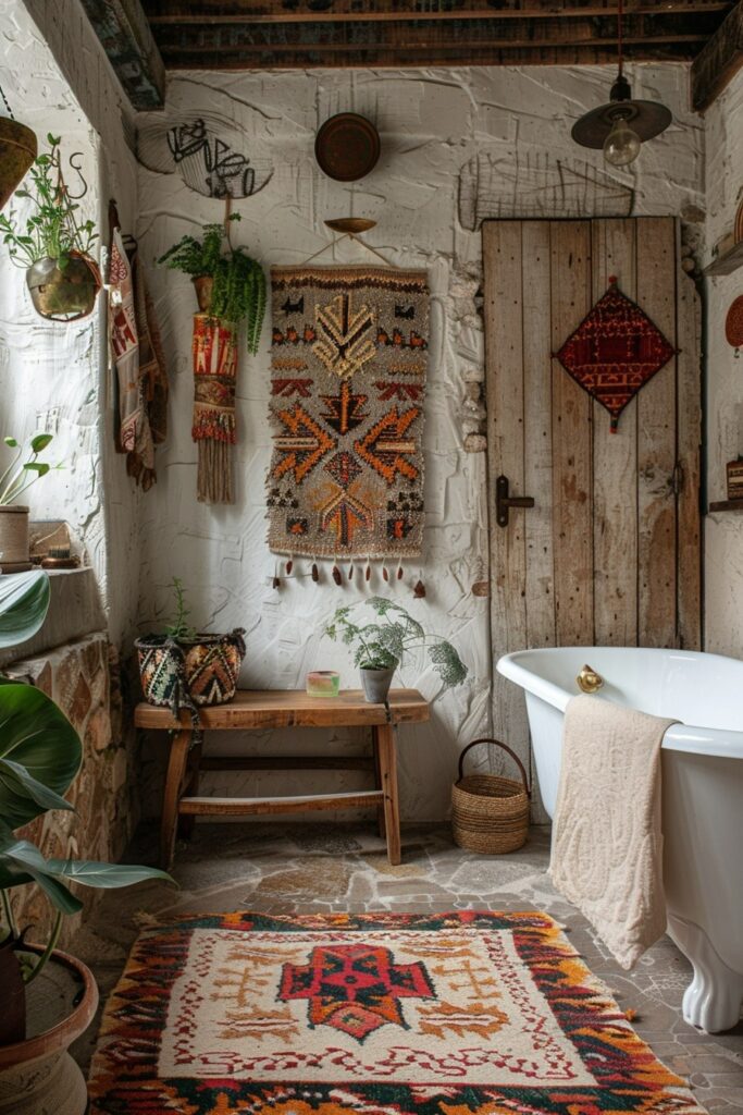 29 Boho Bathroom Ideas for a Chic and Relaxing Space 8 Global Chic: Worldly Boho Decor