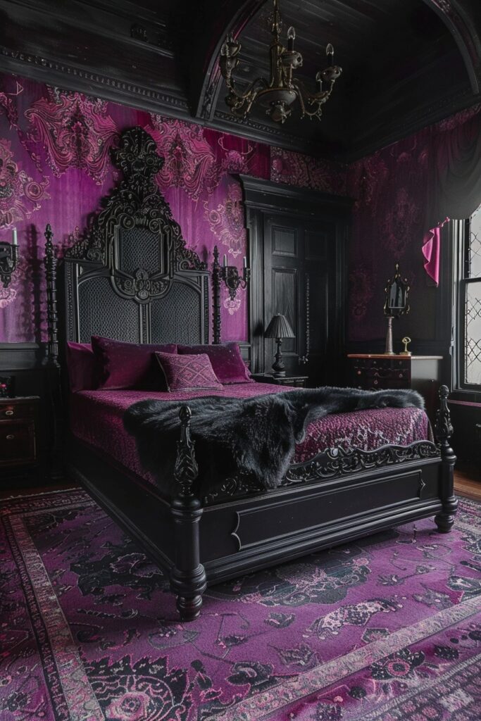 29 Goth Boho Bedroom Ideas to Unleash Your Mysterious Side 1 Obsidian Enclave