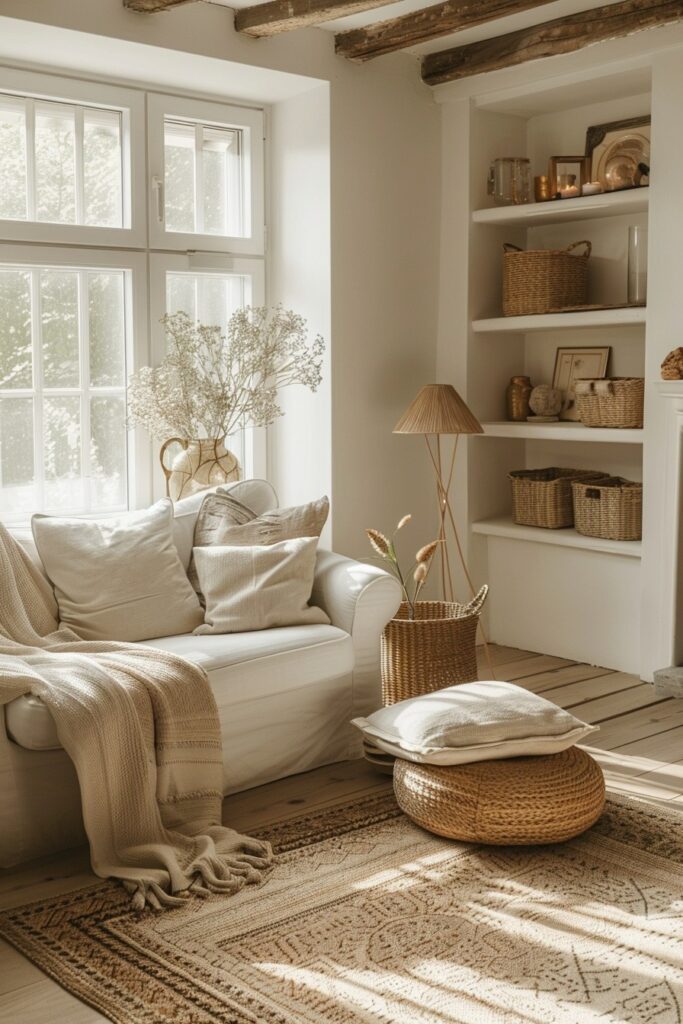 29 Scandi Boho Decor Ideas for a Harmoniously Stylish Home 20 Functional Scandi Boho Storage