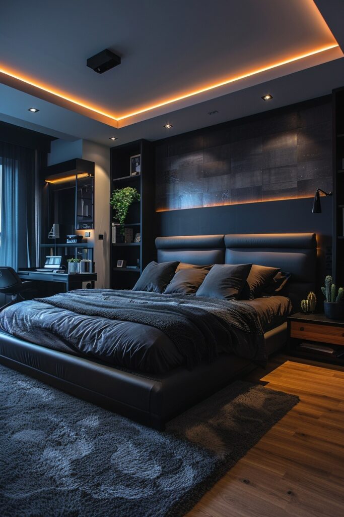 29 Black Bedroom Ideas for a Bold and Stylish Retreat 19 High-Tech Black Bedroom