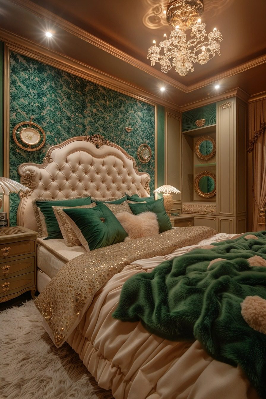 29 Emerald Green Art Deco Bedroom Ideas Of Elegance