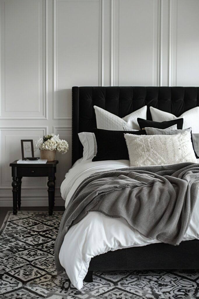 29 Dark Modern Bedroom Ideas for a Sleek and Sophisticated Sleep Space 3 Chic Monochrome