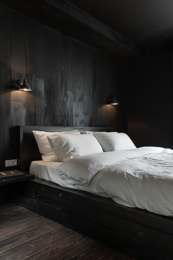 29 Dark Modern Bedroom Ideas for a Sleek and Sophisticated Sleep Space 1 Midnight Tranquility